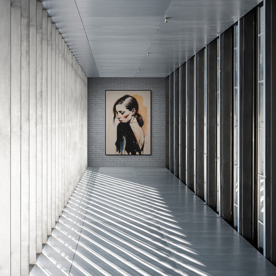 Simulazione del quadro in una stanza elegante e silenziosa