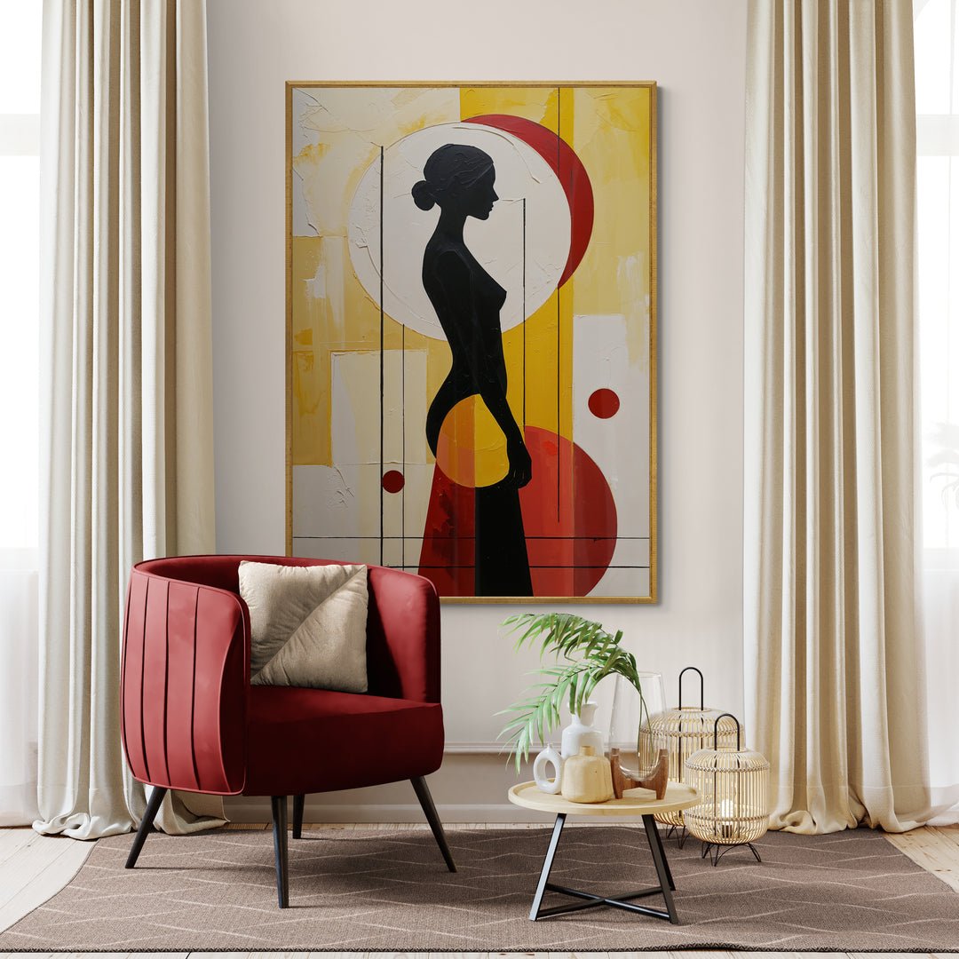 forma e respiro quadro astratto figurativo femminile stampa su policotone