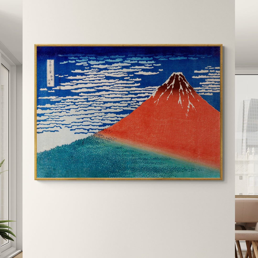 Decorazione giapponese elegante con il monte Fuji di Hokusai
