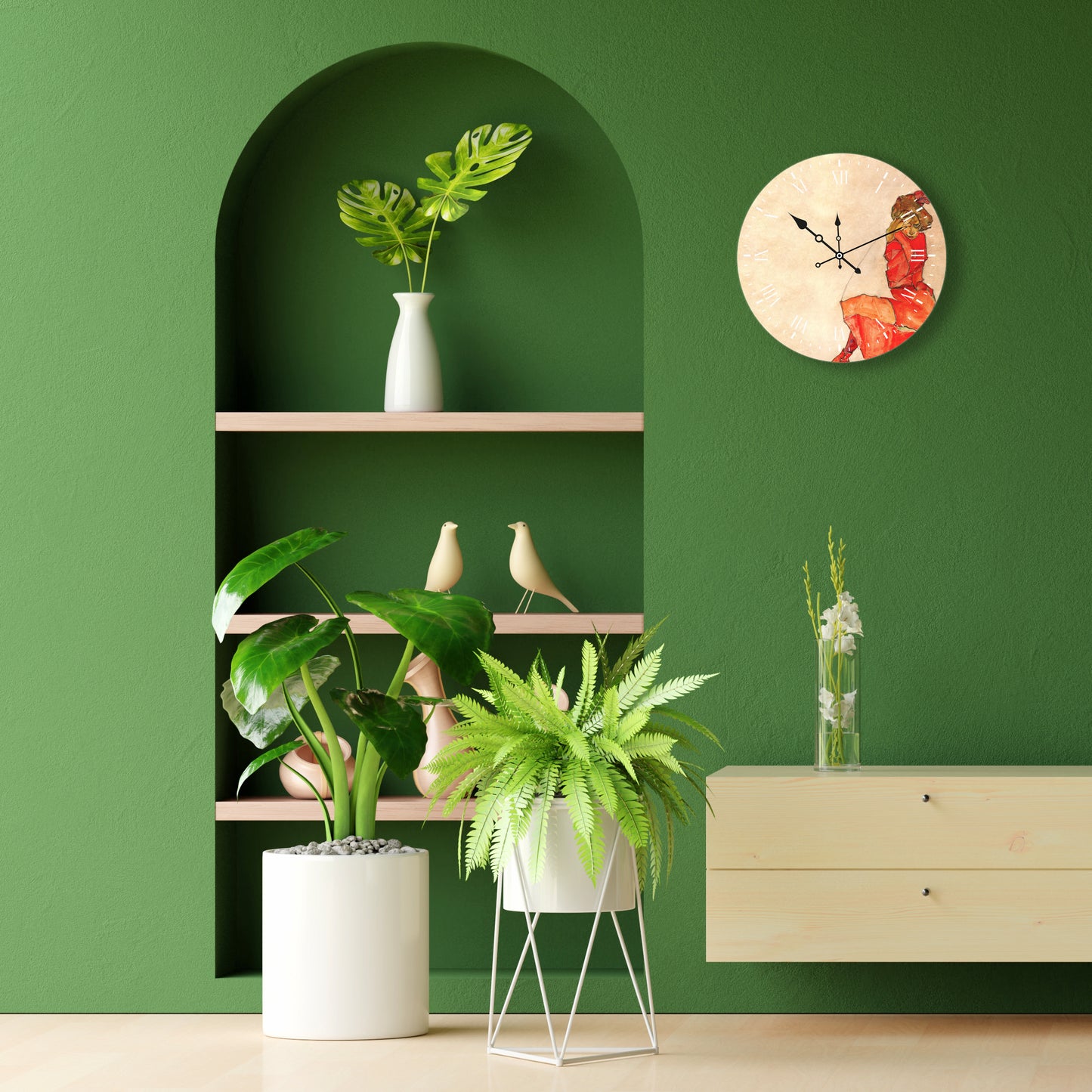 Damenuhr in Rot von Egon Schiele