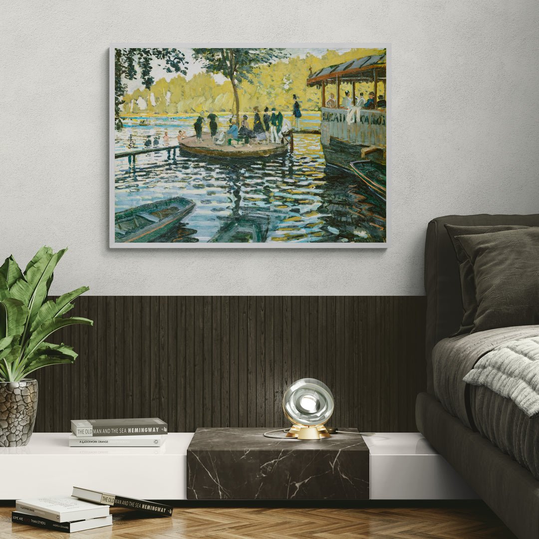 Dettaglio riflessi sull’acqua nel dipinto impressionista di Monet