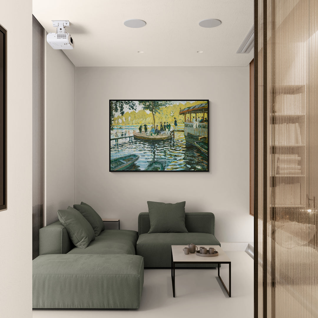 Riproduzione su tela del quadro La Grenouillère di Claude Monet
