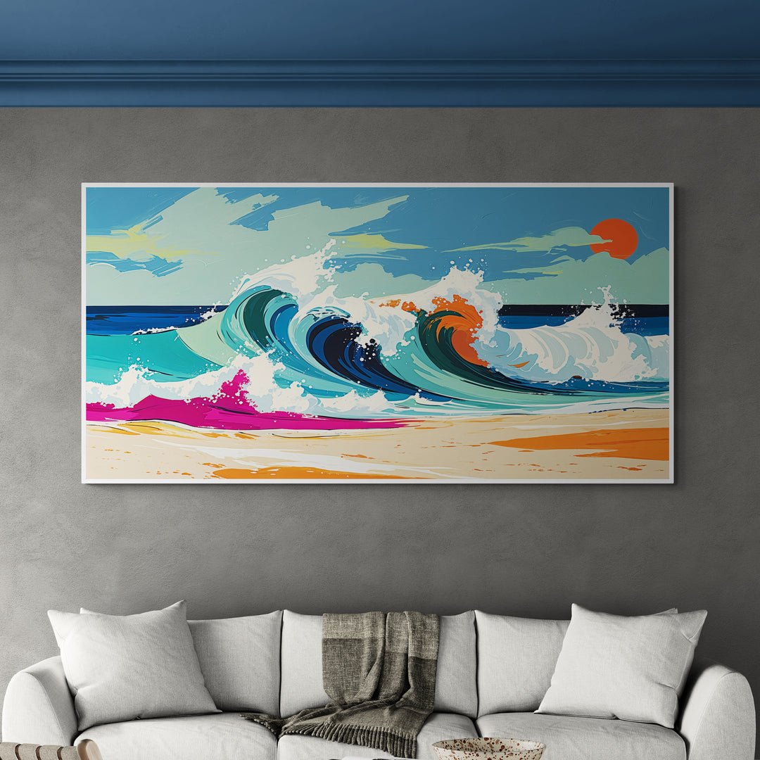 Quadro con mare e sole rosso perfetto per case al mare