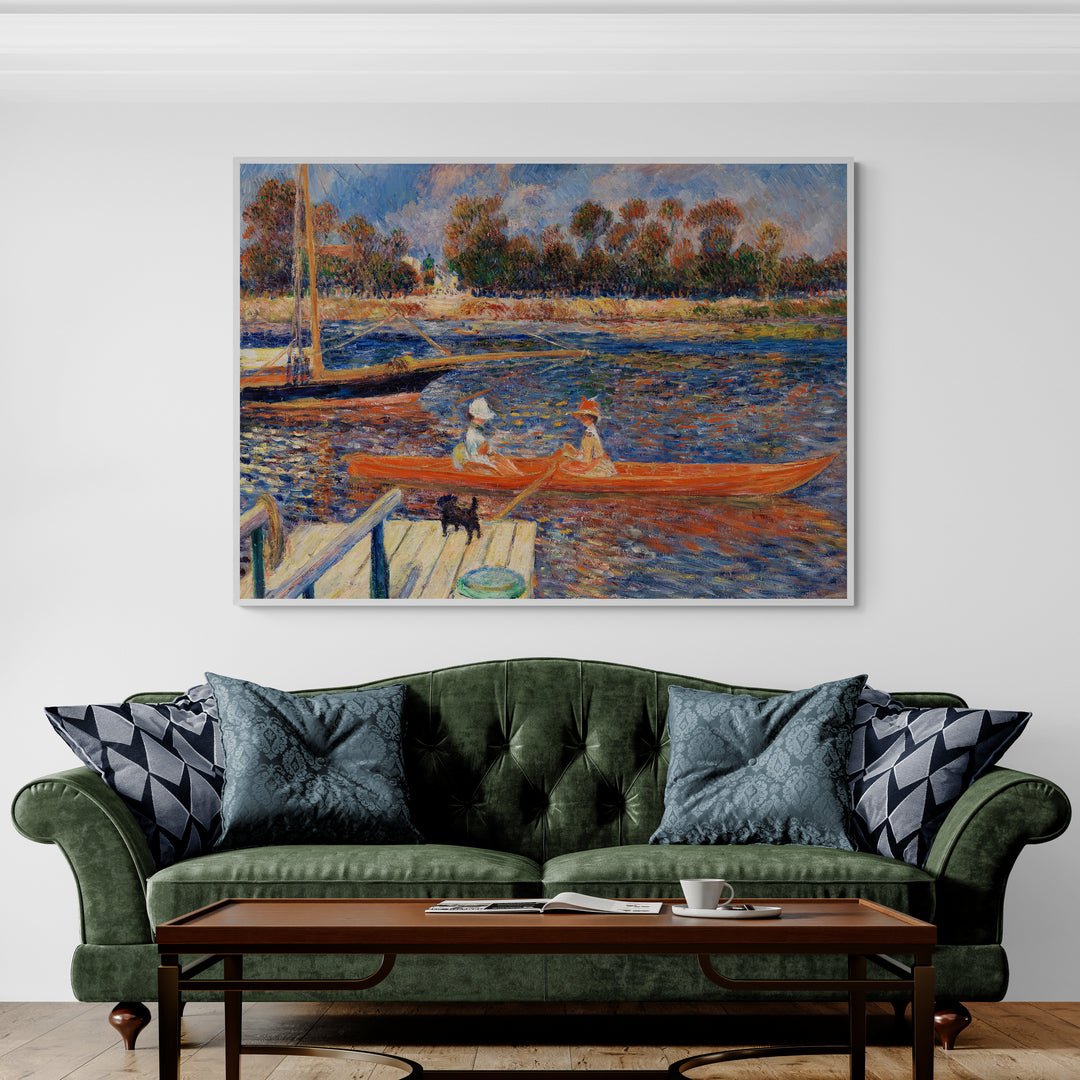 Riproduzione Renoir con riflessi sull'acqua
