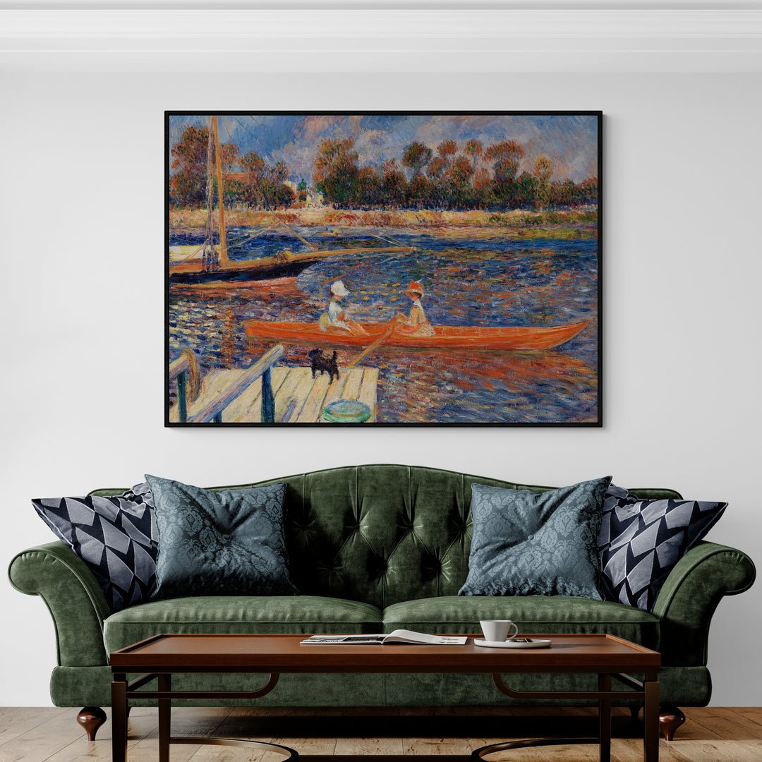 Stampa Renoir paesaggio fluviale ottocentesco