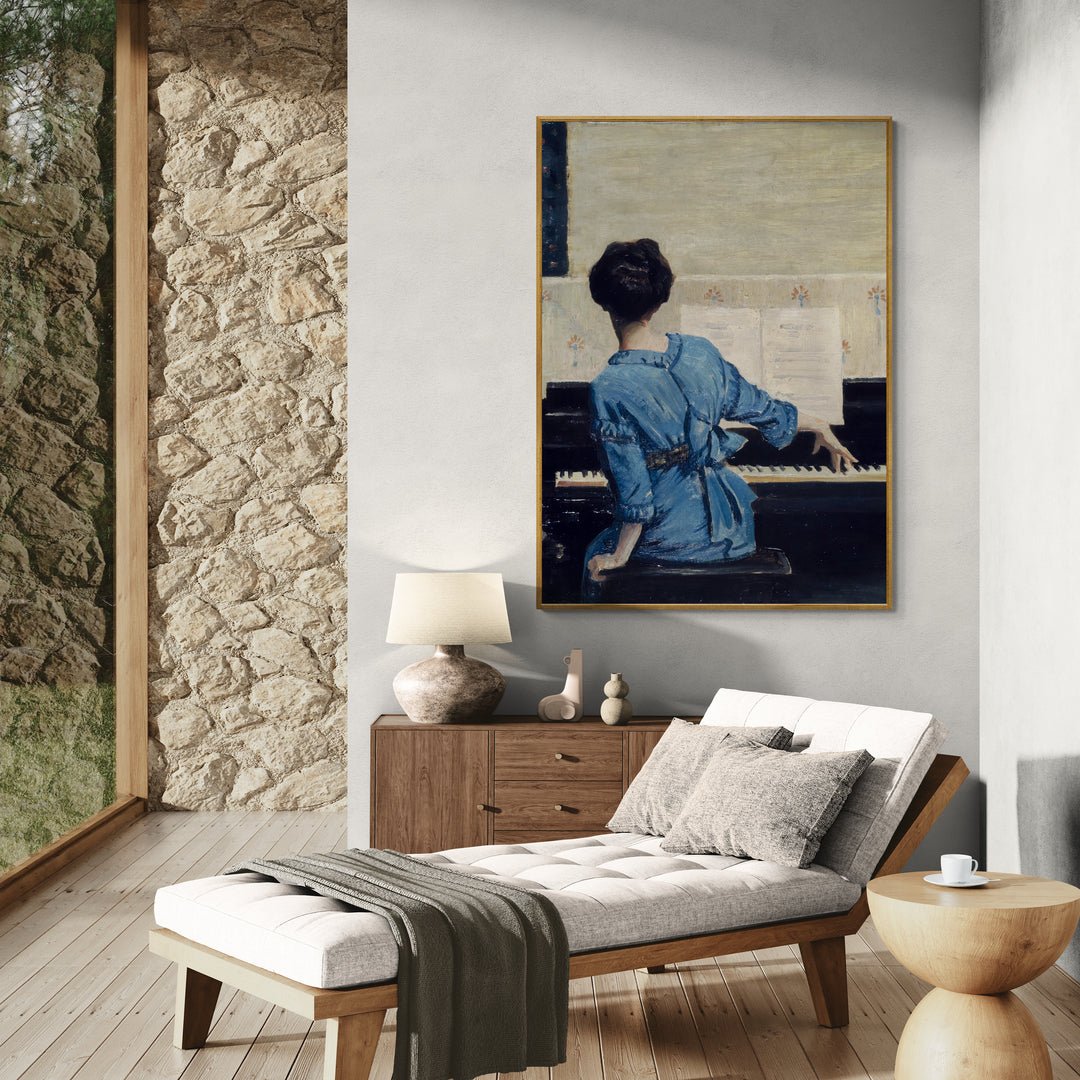 Quadro elegante con figura femminile in stile classico
