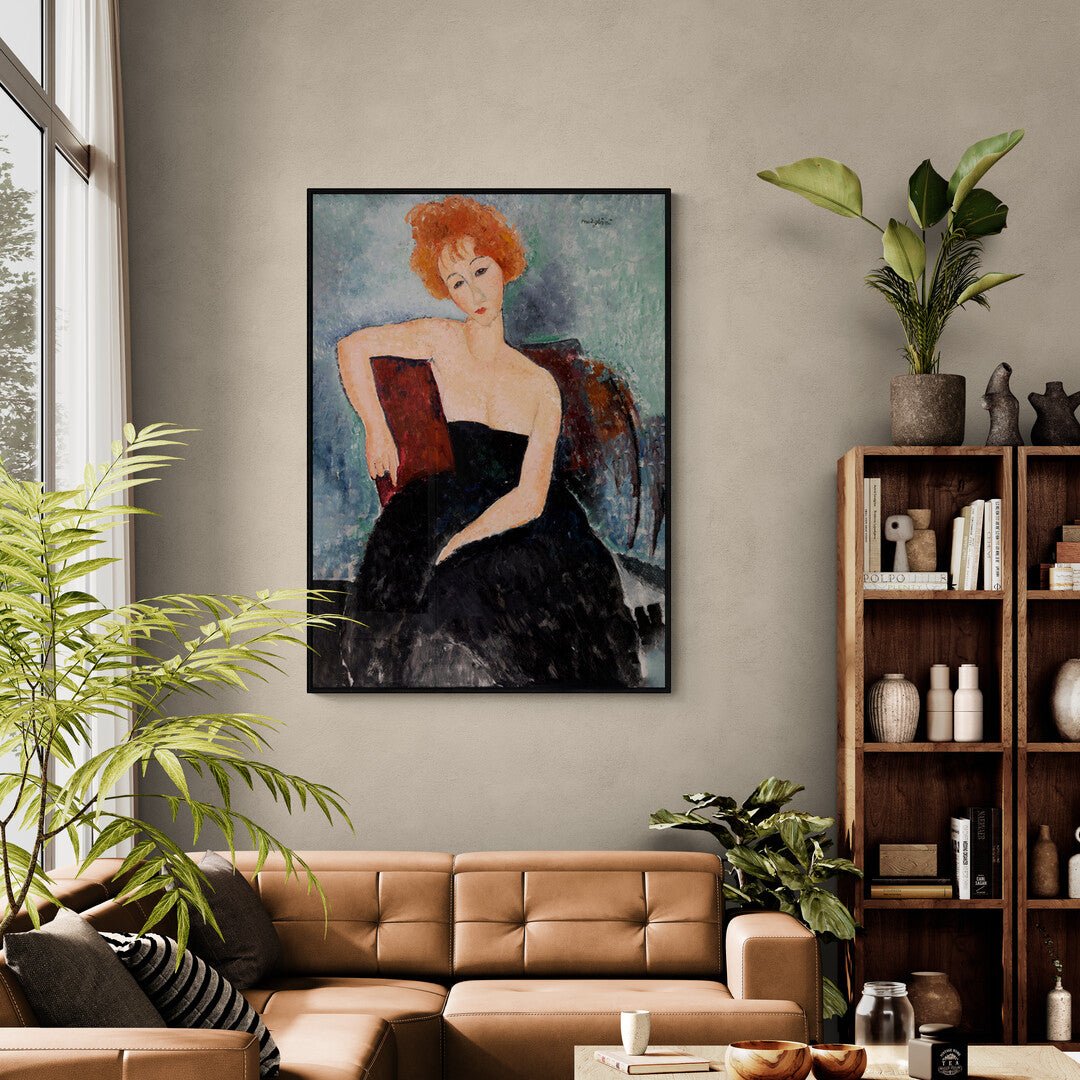 Rothaariges Mädchen im Abendkleid Amedeo Modigliani