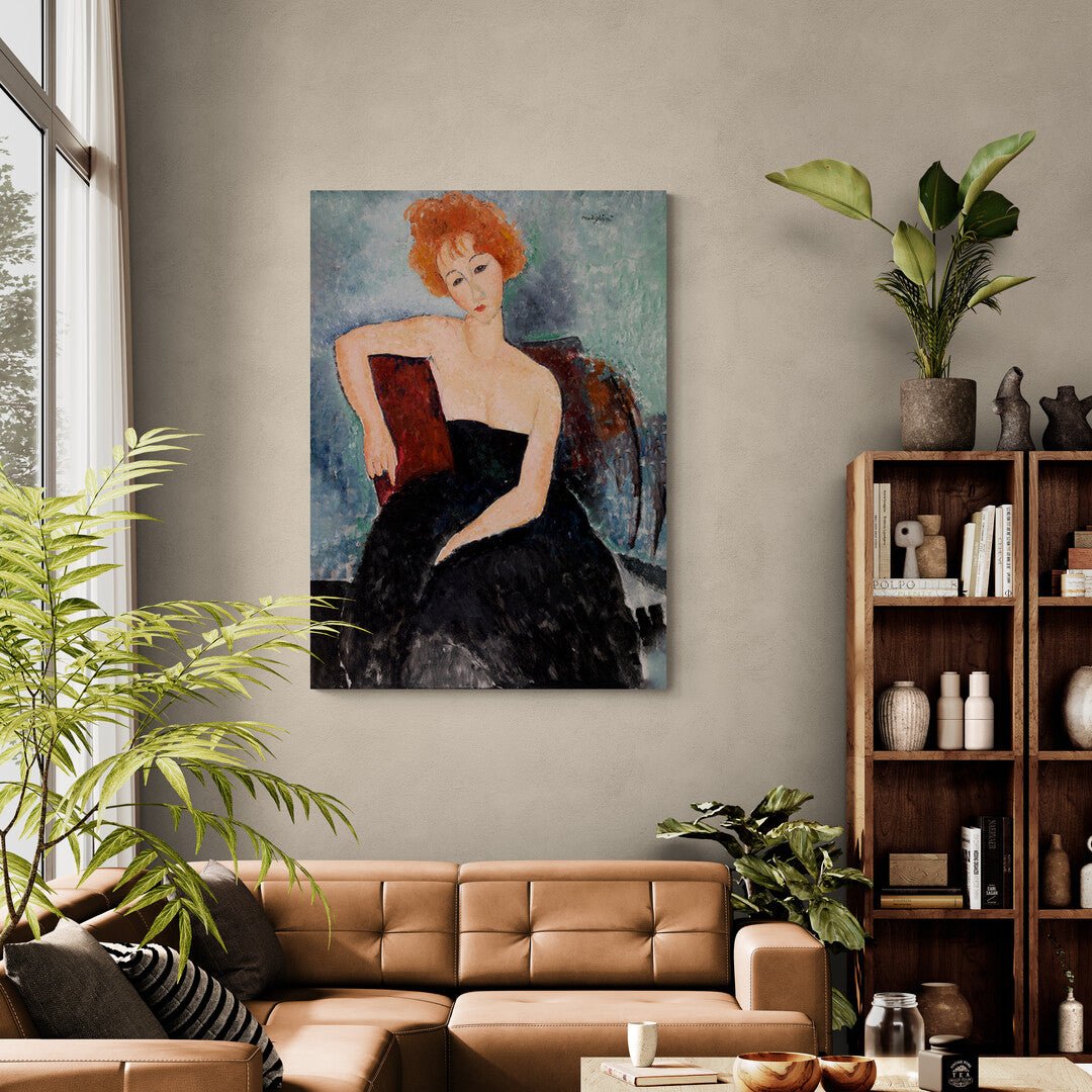 Rothaariges Mädchen im Abendkleid Amedeo Modigliani