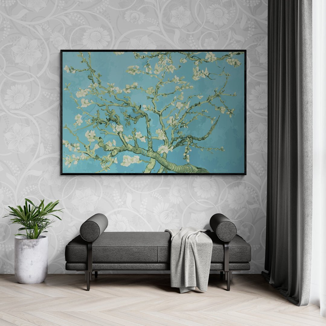 Riproduzione su tela di "Ramo di mandorlo in fiore" di Van Gogh, stampa artistica in vendita online