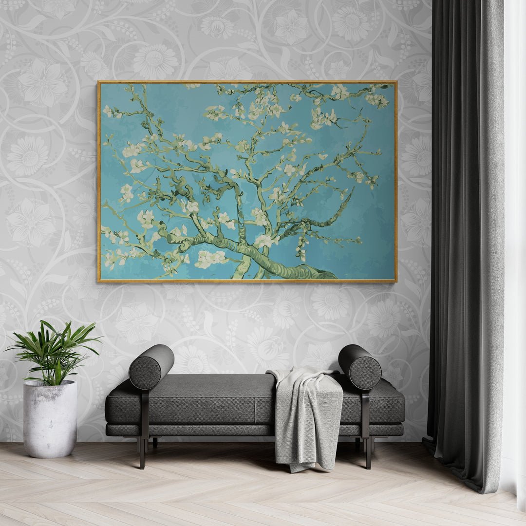 Stampa floreale Van Gogh – arte giapponista con mandorli in fiore
