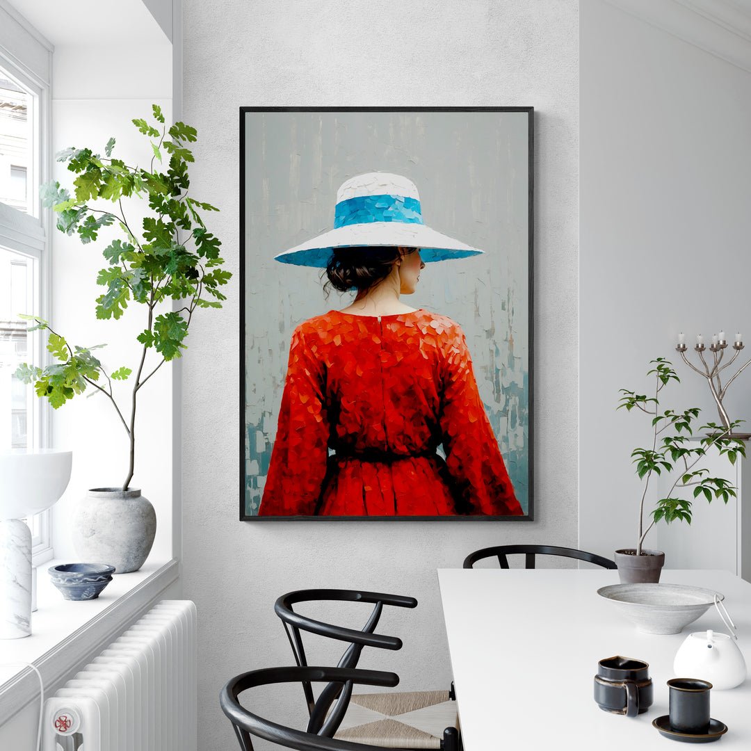 Donna con cappello Bianco