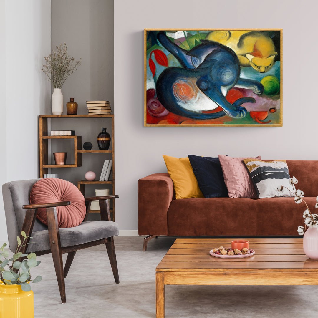 Due Gatti Blu e Giallo Franz Marc 1912