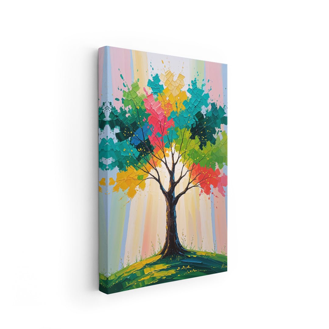 arte da parete moderna albero con texture materiche