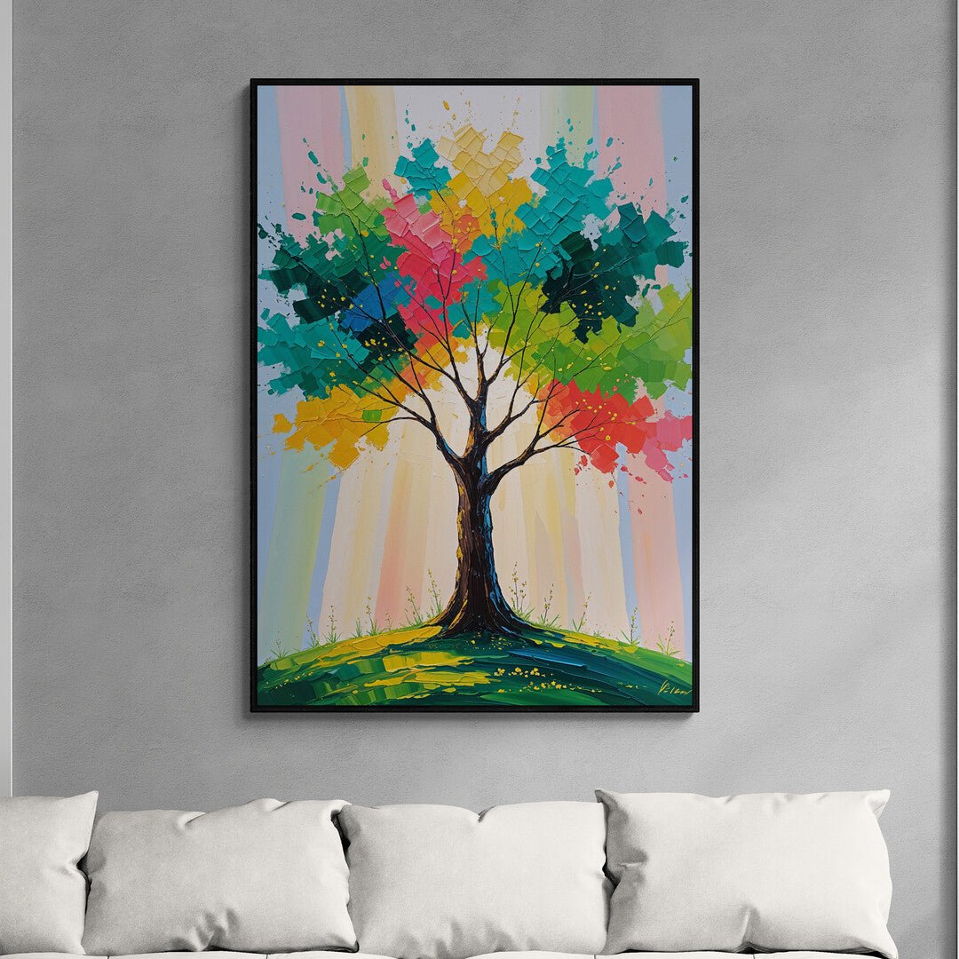 stampa su policotone albero colorato green blue yellow red