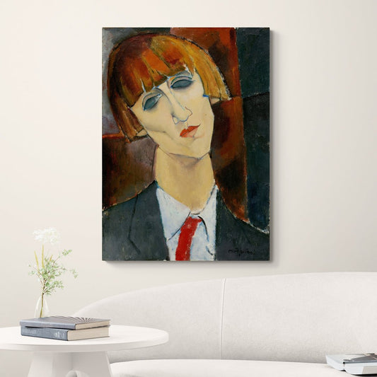 quadro per camera da letto modigliani ritratto femminile toni caldi