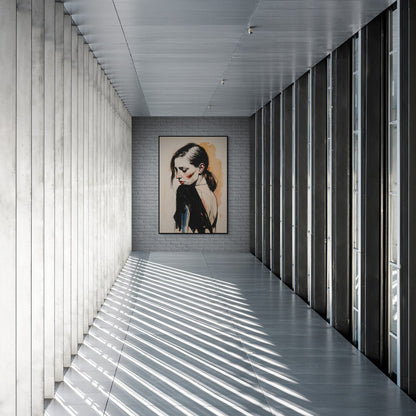 Simulazione del quadro in una stanza elegante e silenziosa

