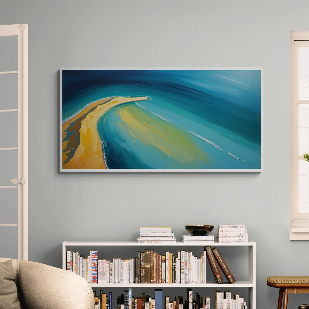 poster astratto mare azzurro verde giada movimento circolare