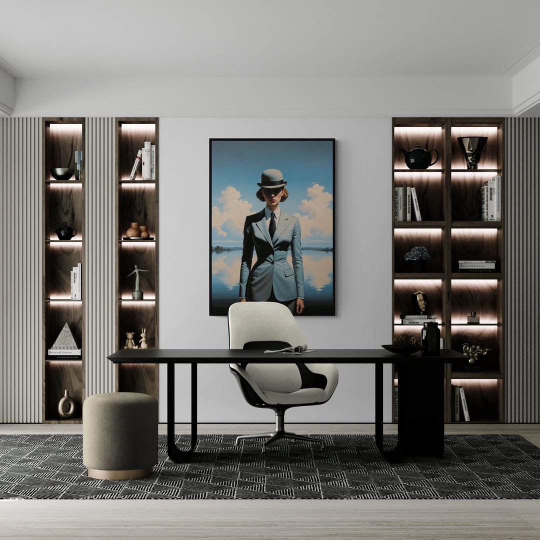 stampa su policotone elegante per salotto studio e ufficio stile magritte