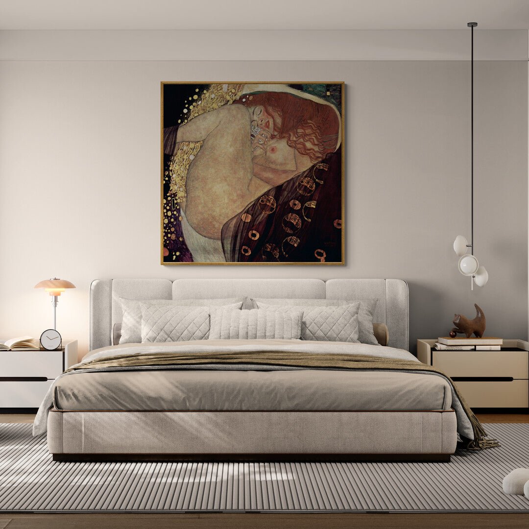 Dettaglio artistico di Danae di Klimt su tela pronta da appendere