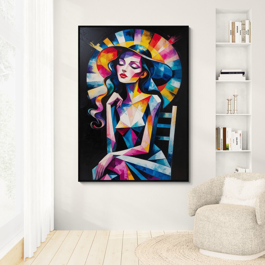 arte da parete colorata stile cubismo moderno per interni urban chic