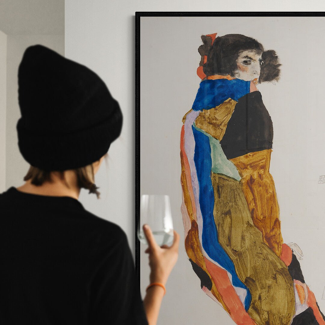 egon schiele moa ritratto riproduzione stampa su policotone