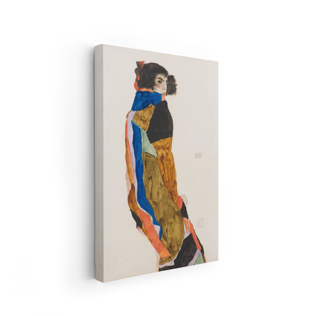 schiele ritratto femminile con campiture colorate espressionista in vendita online