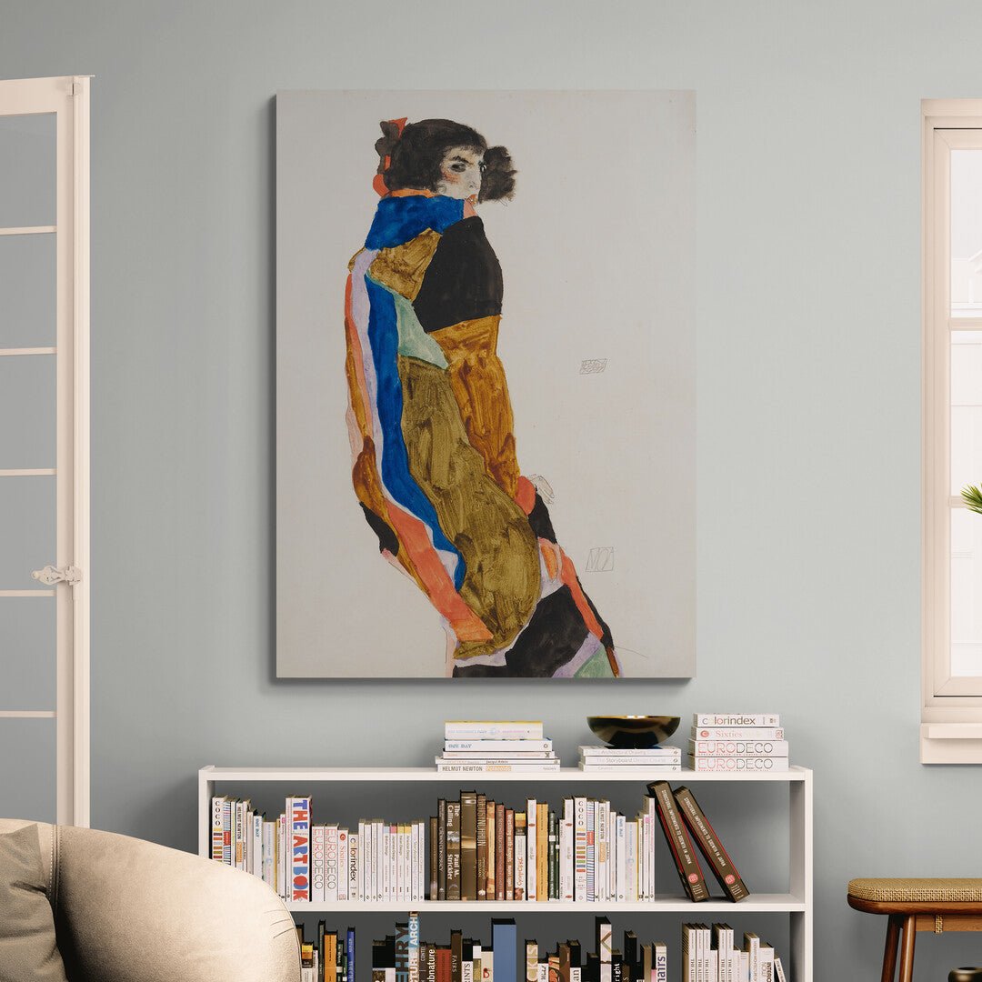 quadro su policotone egon schiele stile espressionista austriaco