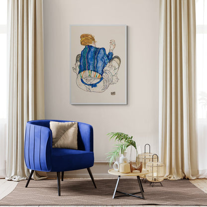 quadro su policotone egon schiele figura raccolta segno grafico intenso