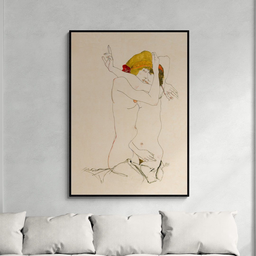 stampa murale premium schiele 1913 disegno a linea con velature