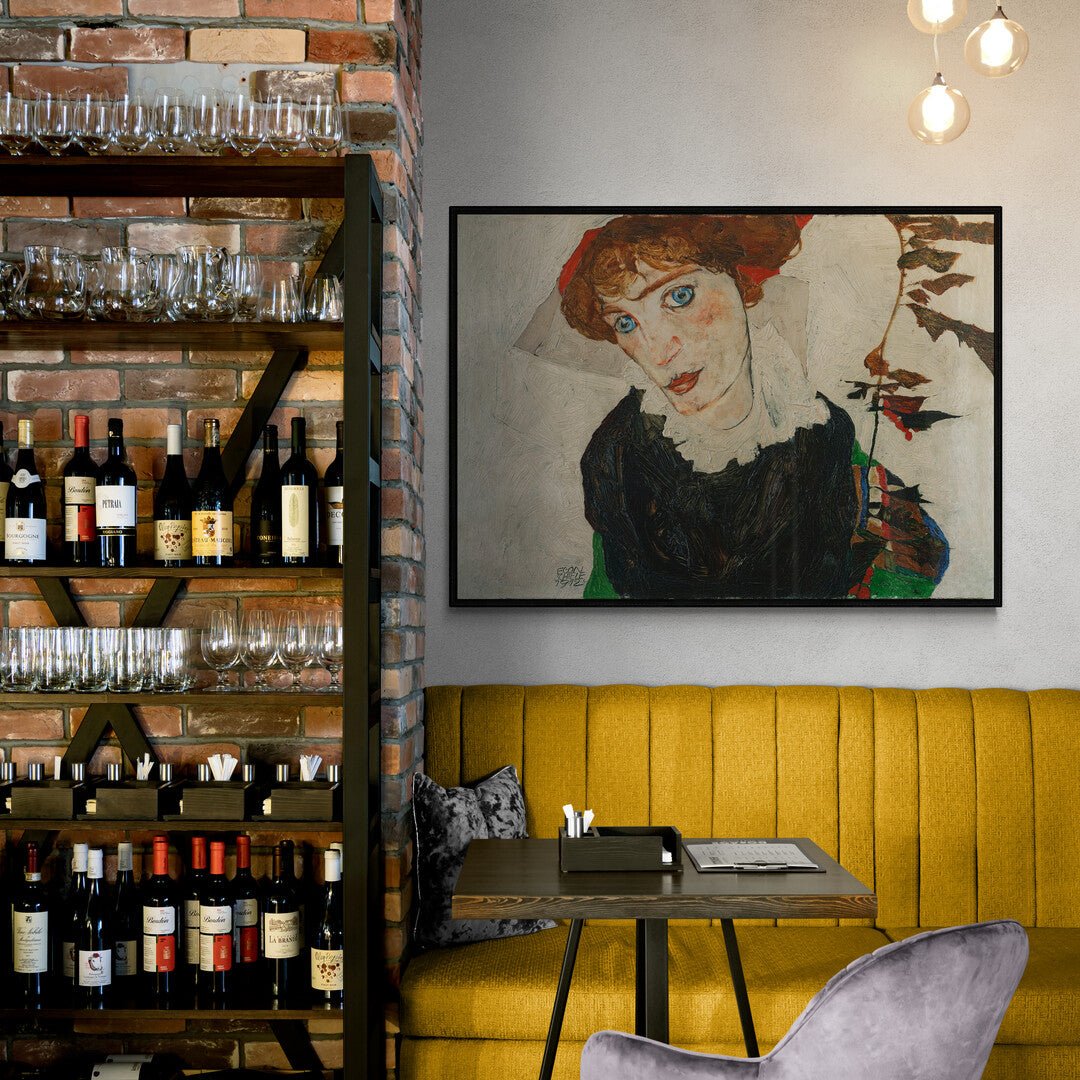 stampa murale premium schiele ritratto con occhi azzurri intensi