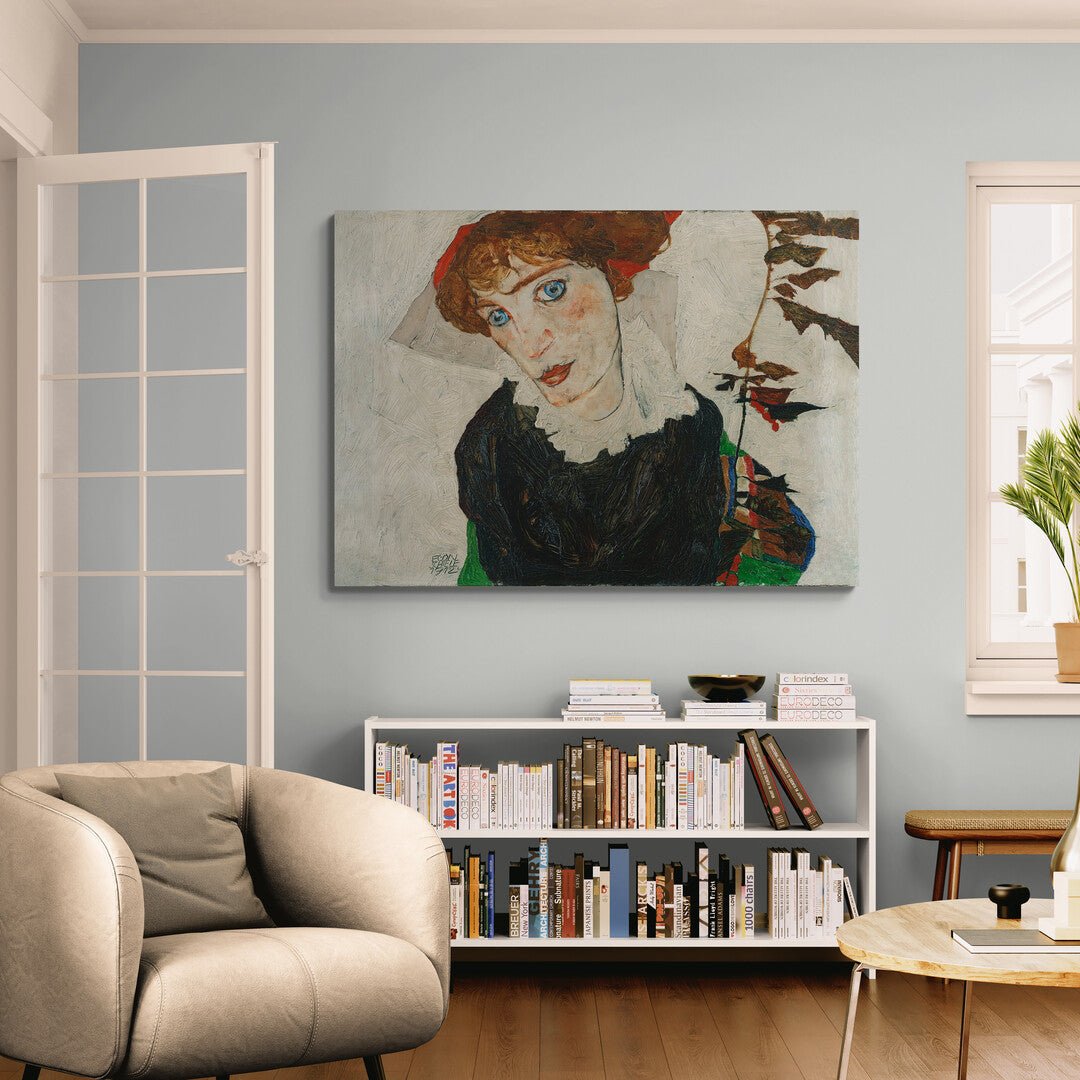 poster moderno ritratto femminile schiele texture pittorica materica