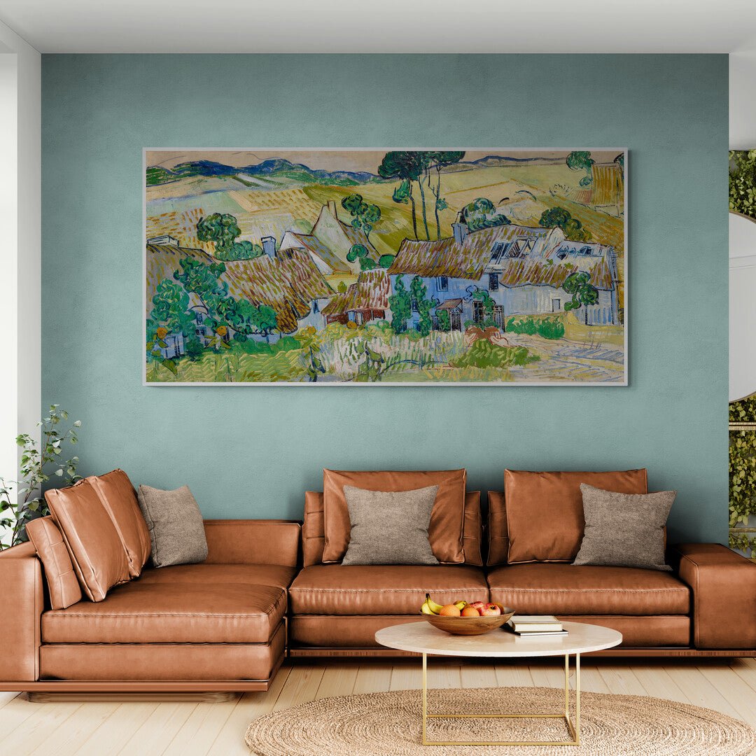Riproduzione decorativa su tela di un paesaggio campestre firmato Vincent van Gogh