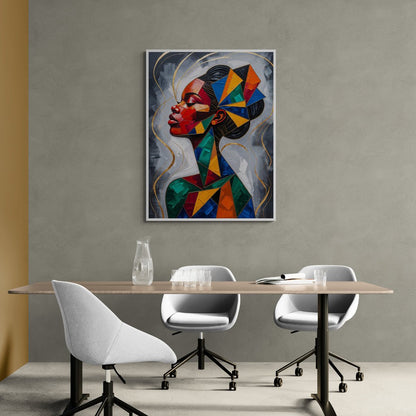 Opera d’arte moderna con colori accesi e texture