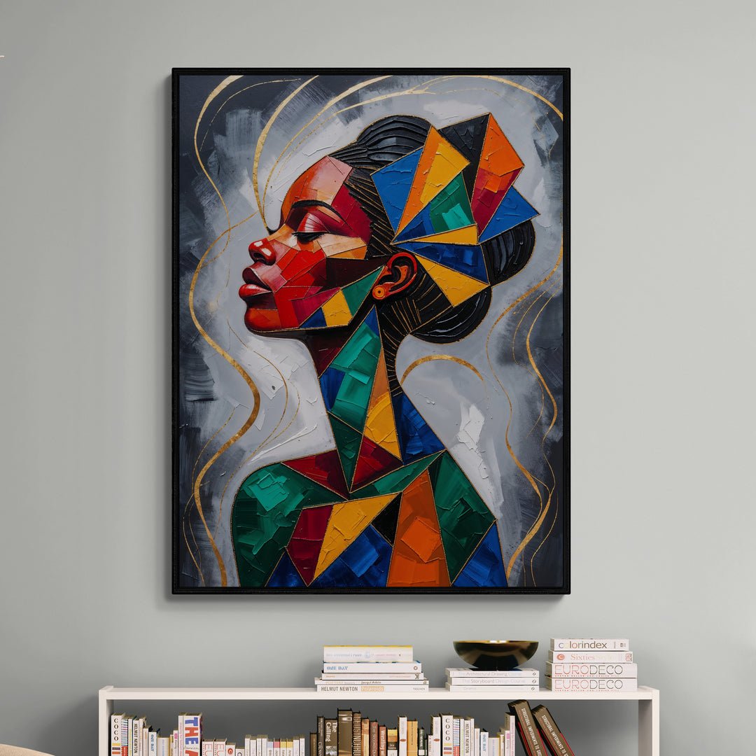 Quadro astratto con volto di donna stilizzato in vendita online