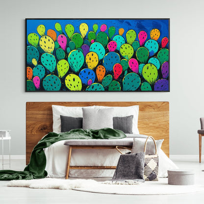 poster moderno pop fichi d india verde fucsia giallo turchese