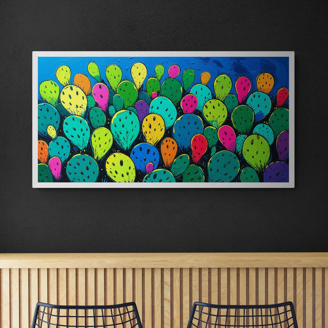 quadro panoramico colorato per cucina e soggiorno fichi d india