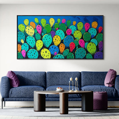 giardino pop di fichi d india quadro moderno colorato stampa su policotone