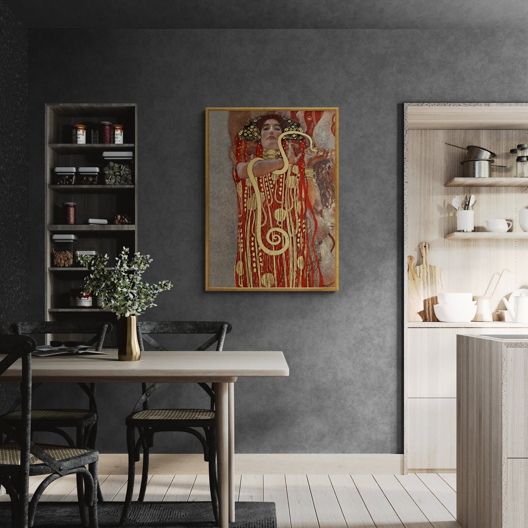 Riproduzione su tela di Hygieia di Gustav Klimt in versione decorativa