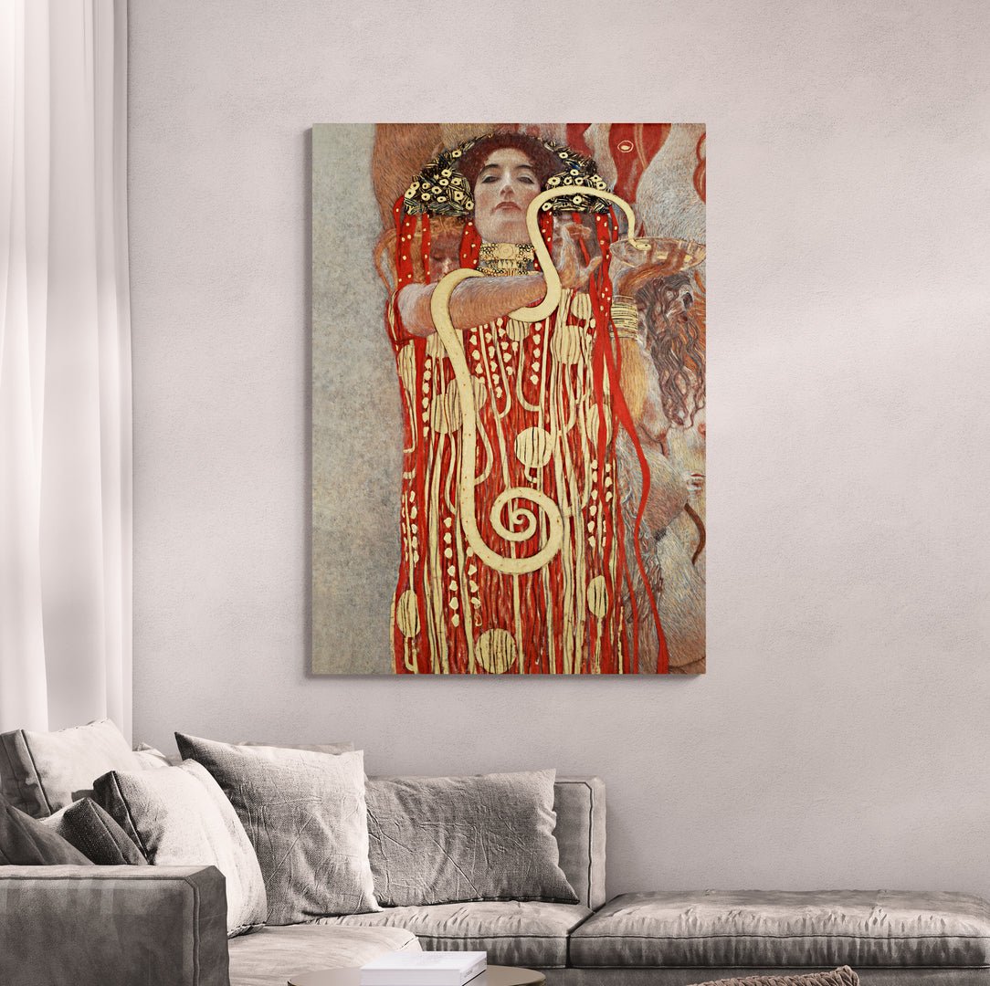 Quadro su tela Hygieia con cornice nera elegante per interni
