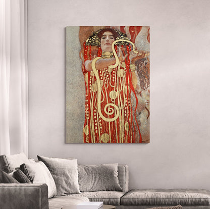 Quadro su tela Hygieia con cornice nera elegante per interni