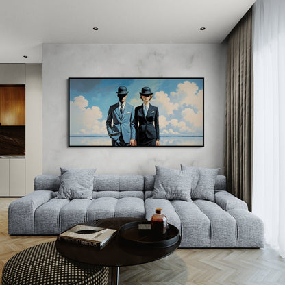 stampa design minimal cielo specchiato e figure eleganti – acquista su arteinvendita