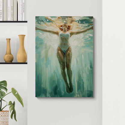 Quadro moderno su tela con colori azzurri e dinamici