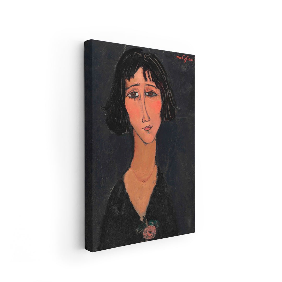 quadro famoso modigliani ritratto femminile lineamenti allungati stampa policotone