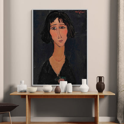 quadro per camera da letto modigliani giovane donna con rosa elegante