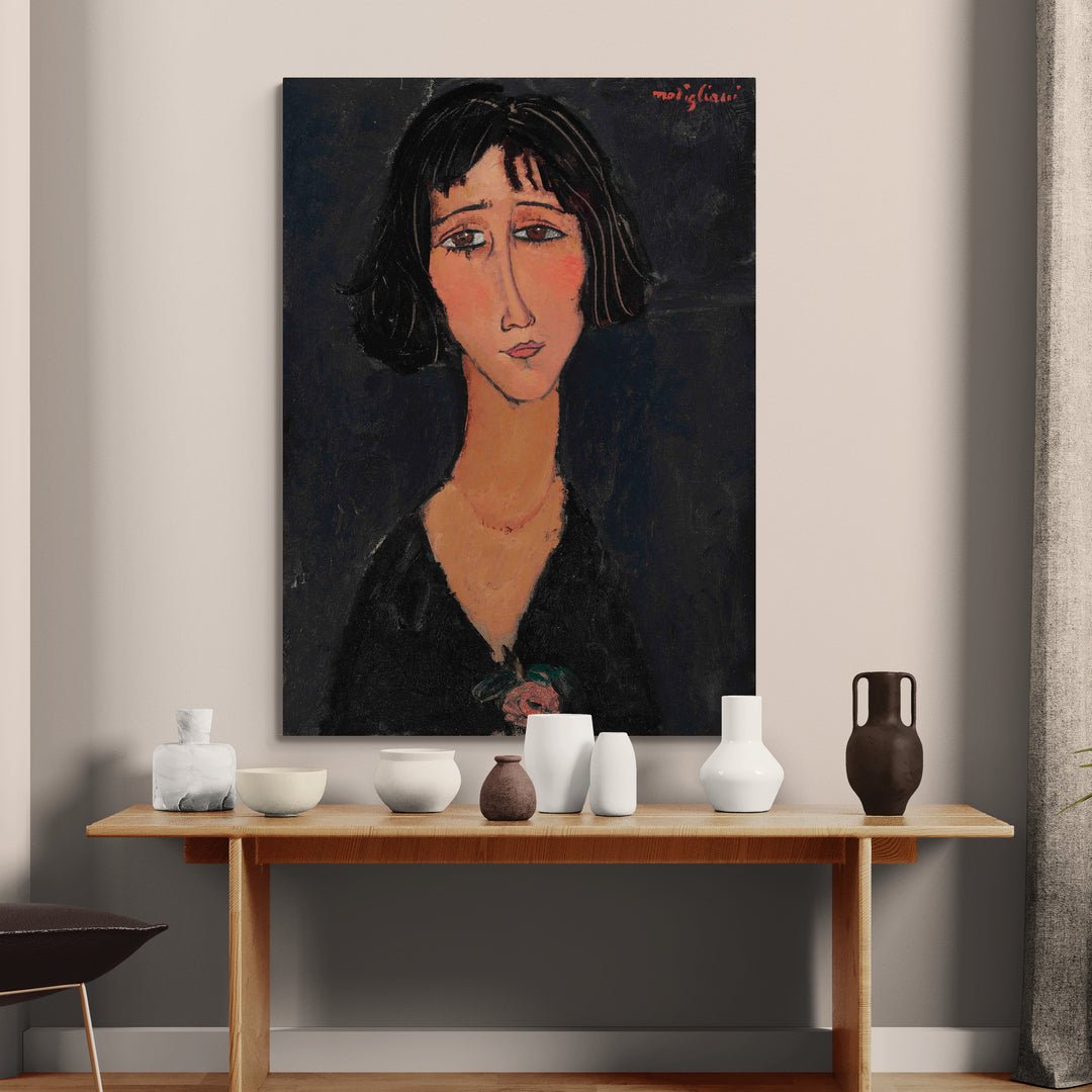 decorazione parete classico moderno modigliani ritratto femminile policotone