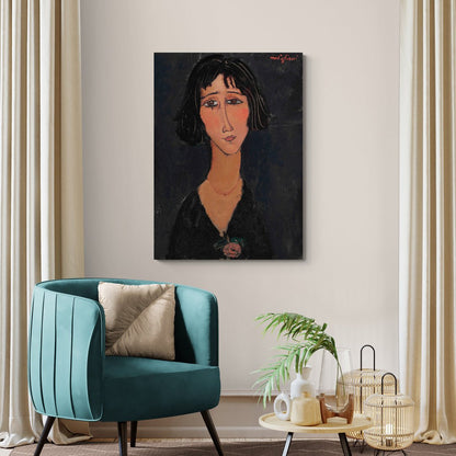 poster modigliani jeune femme à la rose per arredamento elegante