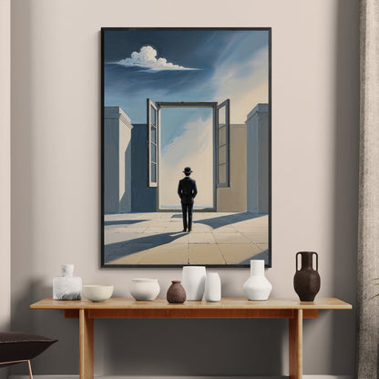wall art surrealista con porta sul cielo perfetto per studio e soggiorno