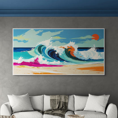 Quadro con mare e sole rosso perfetto per case al mare

