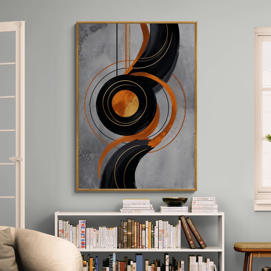 stampa murale premium astratto nero rame texture materica