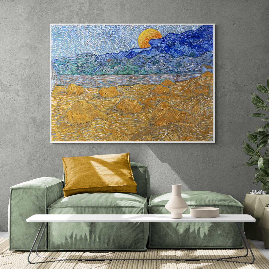 Stampa decorativa Paesaggio con covoni – Van Gogh